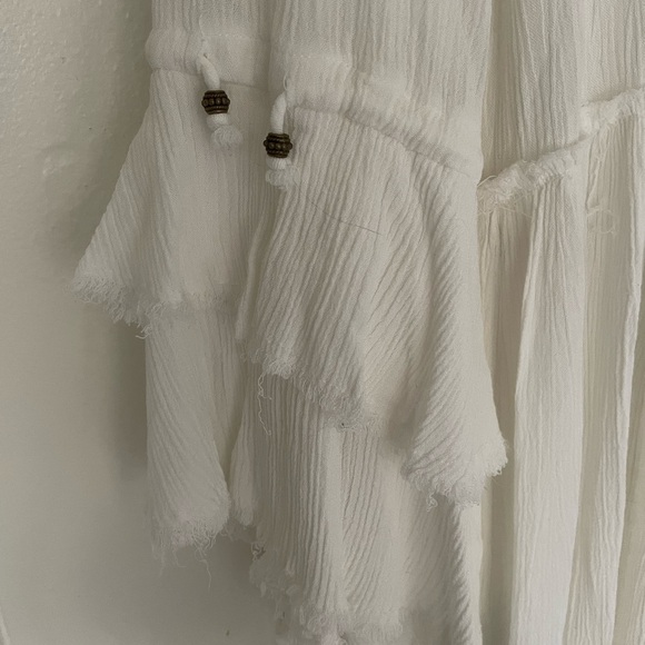 White Ruffled Boho Maxi Dress Fabulous!! - Picture 8 of 11